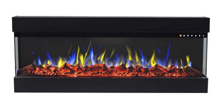 Chimenea Eléctrica De Pared De 3 Lados 72 PLG Negra Spectrum | Mercado