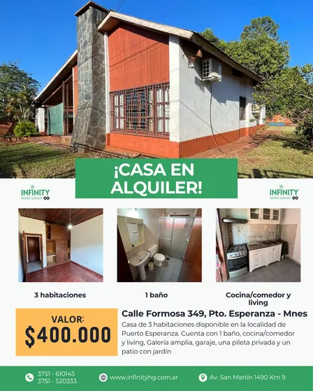 Casa En  Pto Esperanza Misiones Calle Formosa  Al 349