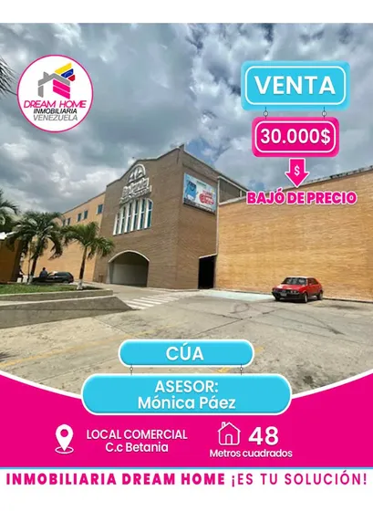 Local Comercial En Venta  C.c Betania  Cúa 