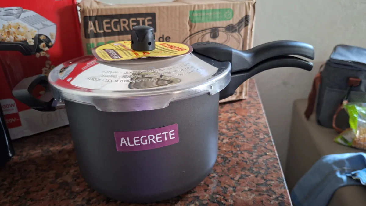 Panela de Pressão 4,5L Teflon Antiaderente Alegrete Cinza