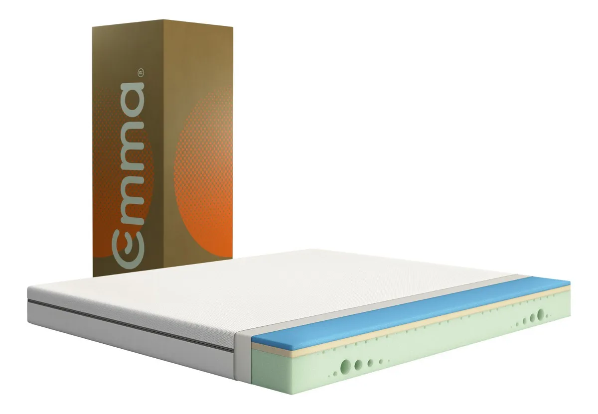 Colchón Individual Emma Comfort Memory Foam Anti Movimiento Color Blanco