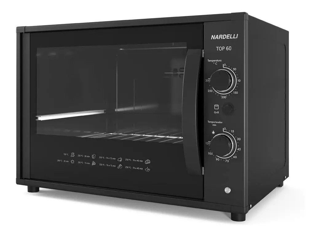 Forno Elétrico De Bancada 110v Nardelli Top60 60litros Black