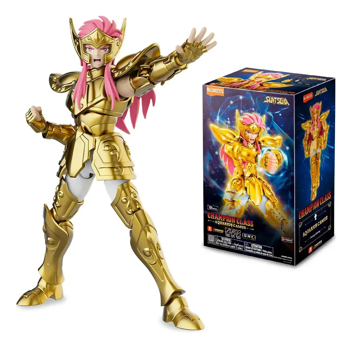 Boneco Blokees Articulado Saint Seiya Champion Class Aquarius Camus