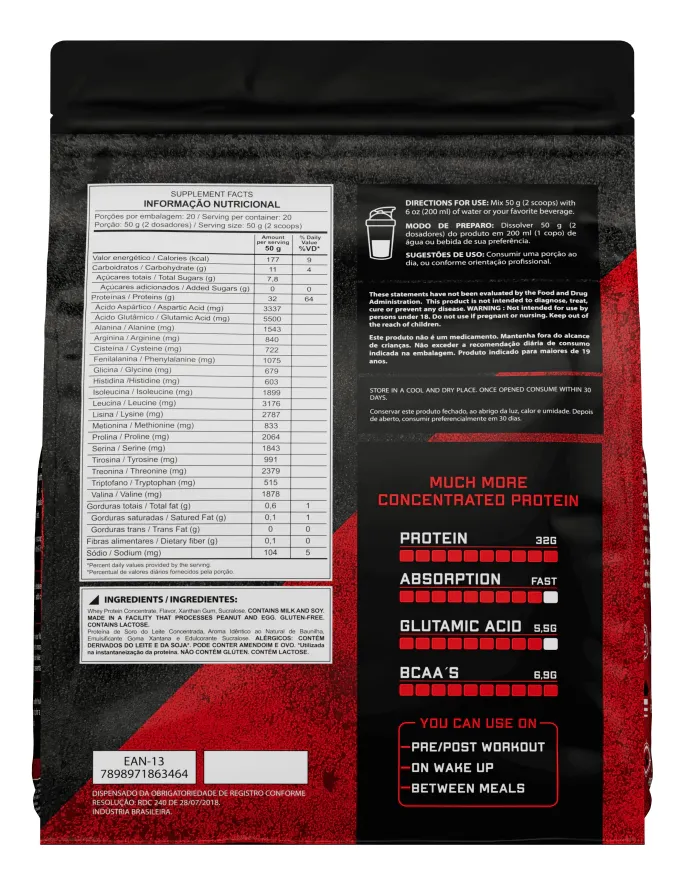 Whey Protein Concentrado 1kg Banana Dark Lab - Vista 2