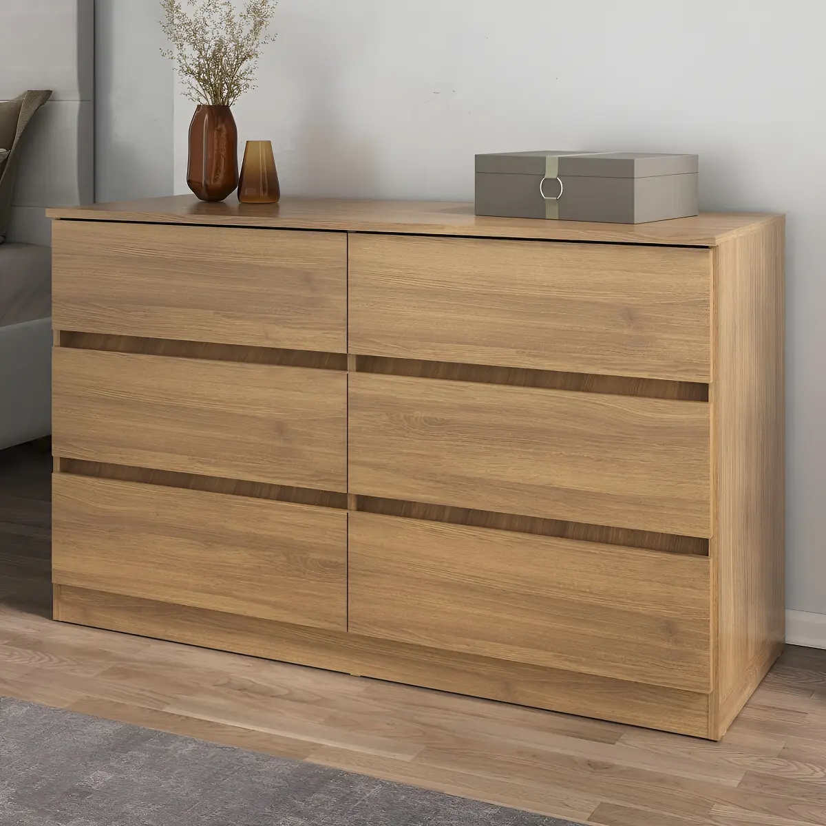 Cômoda Com 6 Gavetas 120cm Multimóveis Mp4396 Madeirado