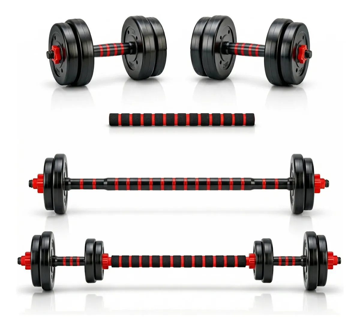 Kit Halteres E Anilhas Ajustáveis Academia 15kg Mkfit