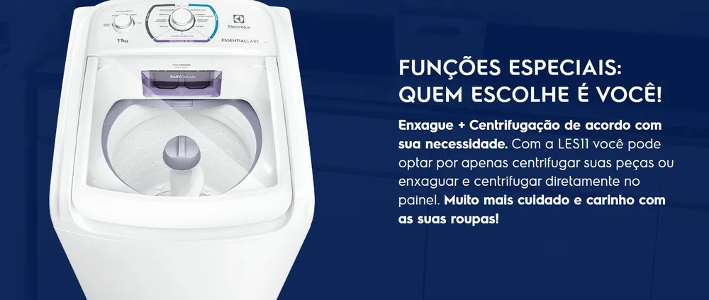 Máquina de Lavar Electrolux 11kg Branca Essential Care
