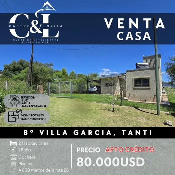 Casa De 2 Dormitorios En Terreno De 565m2 Con Vistas A Las Sierras En Villa Garcia, Tanti