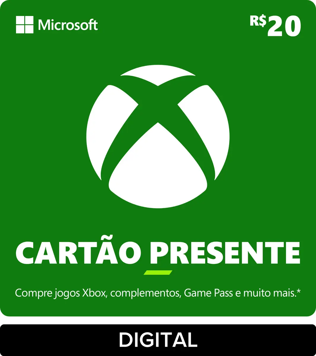 Xbox Cartão Presente R$ 20 Gift card (Digital)