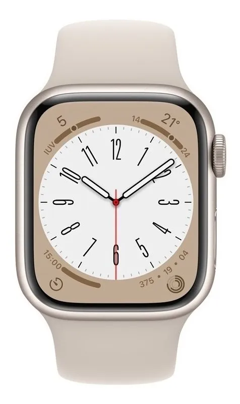 Imagen 2 de 10 de Apple Watch Series 8 GPS - Caja de aluminio blanco estelar 41 mm - Correa deportiva blanco estelar - Patrón