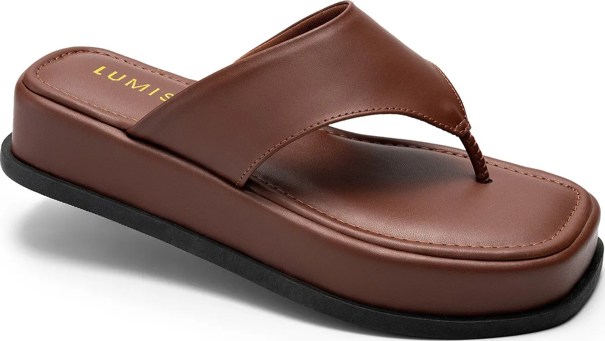 Tamanco Flatform Confortável Chinelo De Dedo Sandália Papete