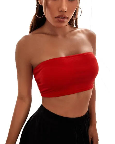 Blusa strapless roja new arrivals