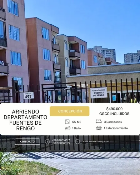 Se Arrienda Departamento 3 Dormitorios