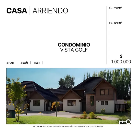 Casa En Arriendo - Condominio Vista Golf