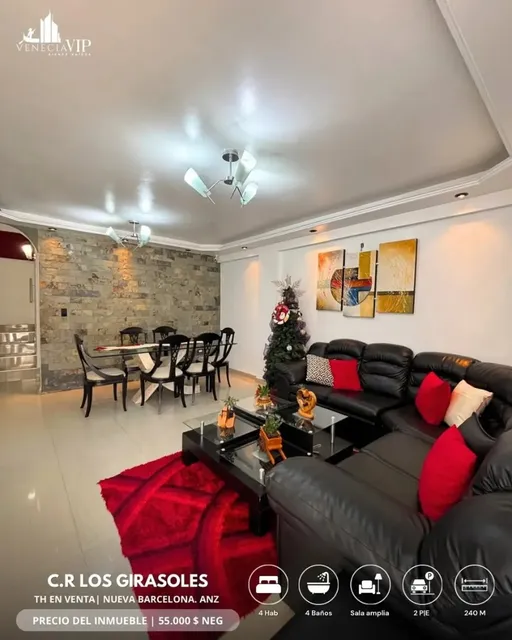 Solo Clientes Directos, En Venta Townhouse Residencia Los Girasoles, Nueva Barcelona