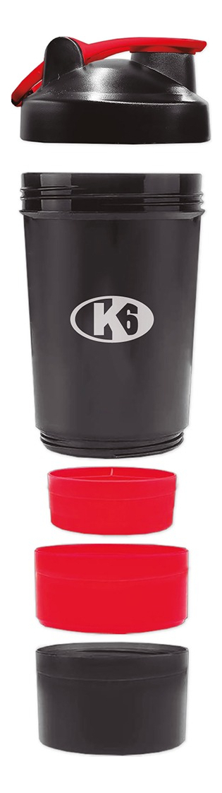 Vaso Mezclador 450 Ml K6 Pro Sport 4 En 1 (Negro Y Rojo) K6 Bolsa x 1 DESCRIPCIÓN DEL PRODUCTO:MODELO: Shaker Vaso Mezclador K6 Pro Sport 450 ml 4 en 1Diseñado para los verdaderos guerreros del fitness, nuestro Shaker K6 Pro Sport es tu compañero perfecto en el camino h