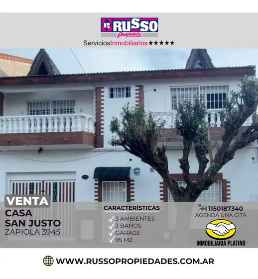 Venta Casa 3 Ambientes San Justo
