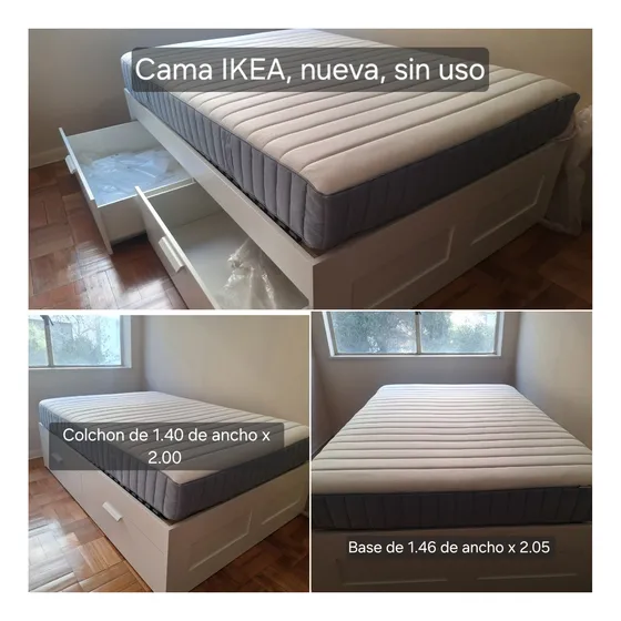 Cama Ikea Plaza Y Media Con Cajoneras