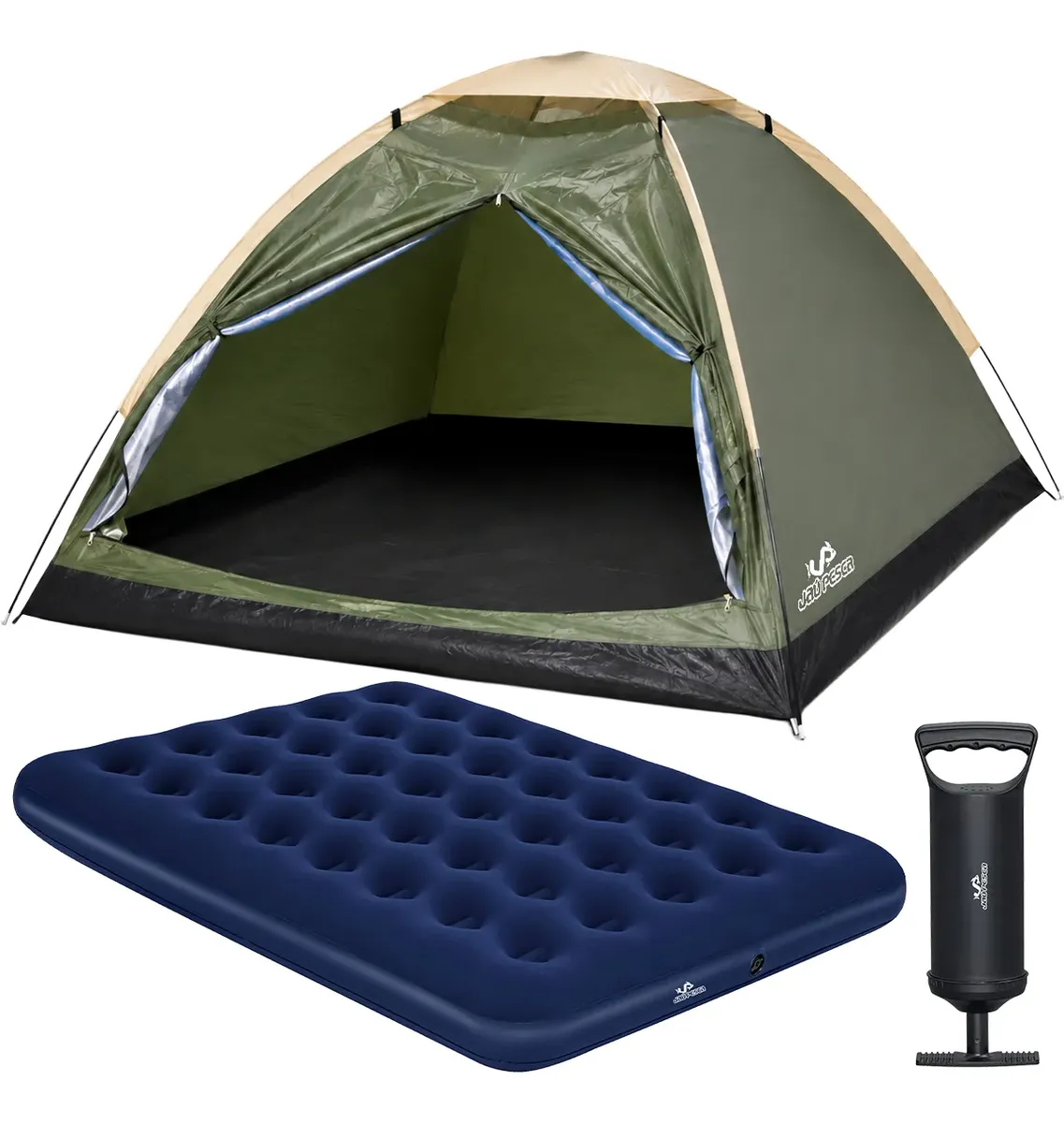 Kit Barraca Iglu 3/4 Pessoas Colchão Inflável Casal + Bomba