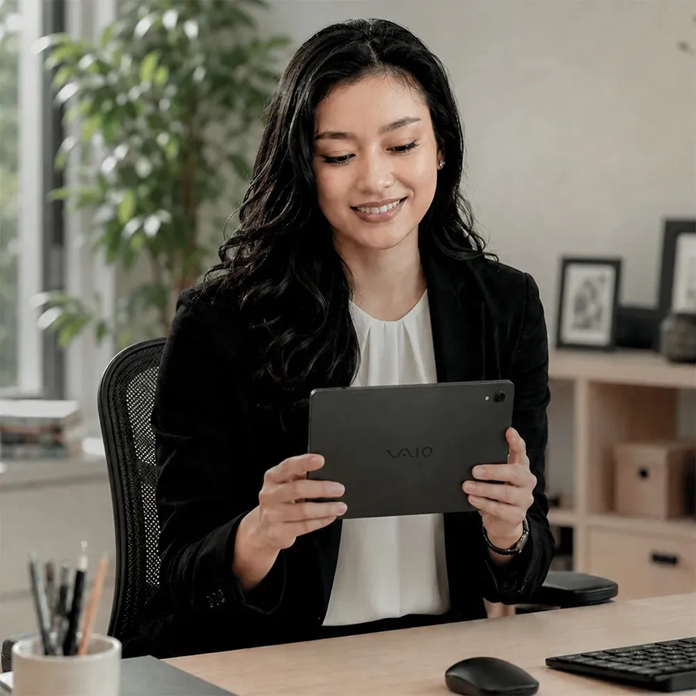 Tablet Vaio Tl10 8gb 128gb Octa-core, Tela 10.4 2k, 4g Wifi, Câmera 8mp + Selfie 5mp, 7000mah, Android 13, Com Teclado De Conexão Inteligente  Preto