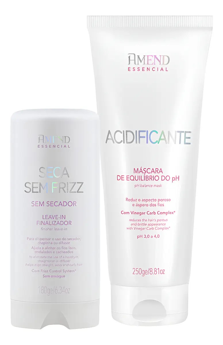 Kit Amend Acidificante Equilíbrio E Leave-in Seca Sem Frizz