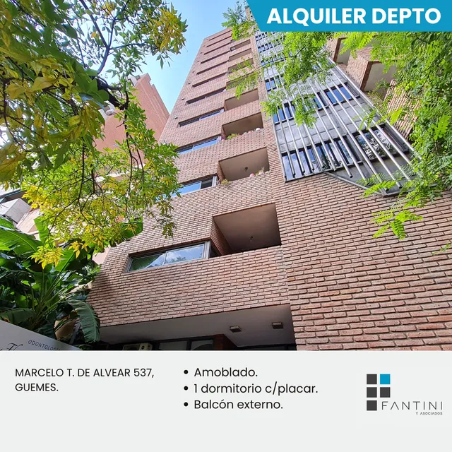 Alquiler Amoblado. 1 Dorm. Cocina Sep. Patio Olmos. Marcelo T De Alvear 537