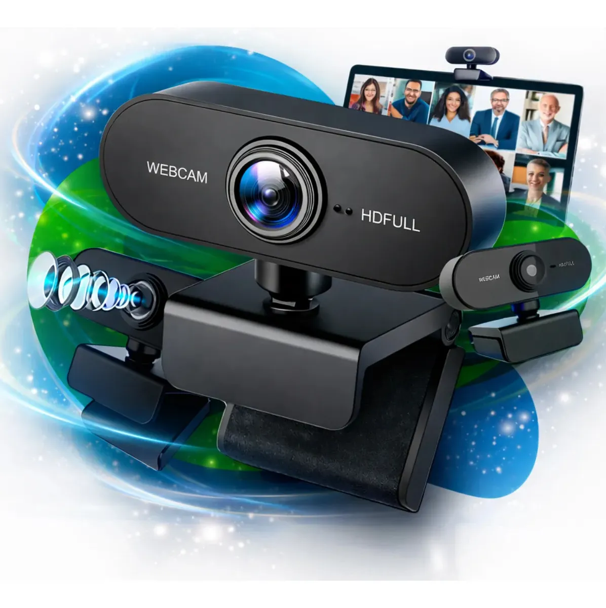 Webcam Hd Full 1080p Com Microfone Usb Plug Play Para Pc Notebook