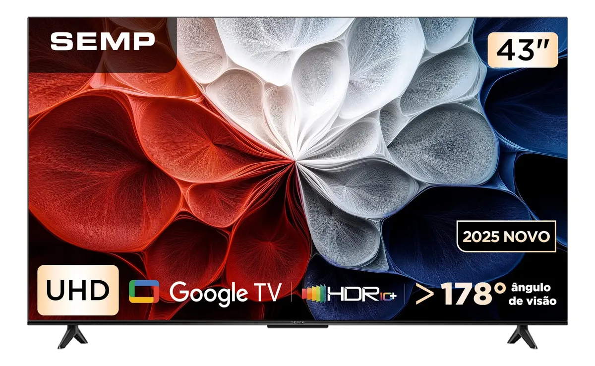 Smart TV Semp 43 4K — Wi-Fi, Bluetooth