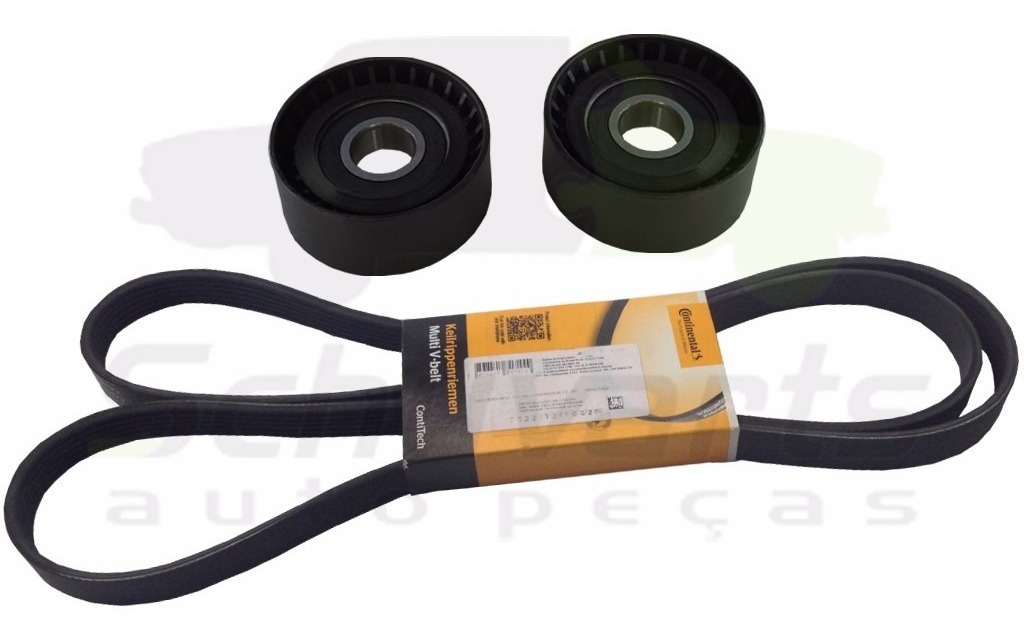 Kit Correia Poly V Alternador Polia Logan Sandero Symbol