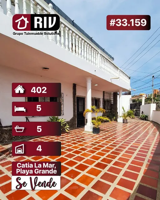 Venta - Casa Con Vista Al Mar En Playa Grande, Catia La Mar. Estado La Guaira.