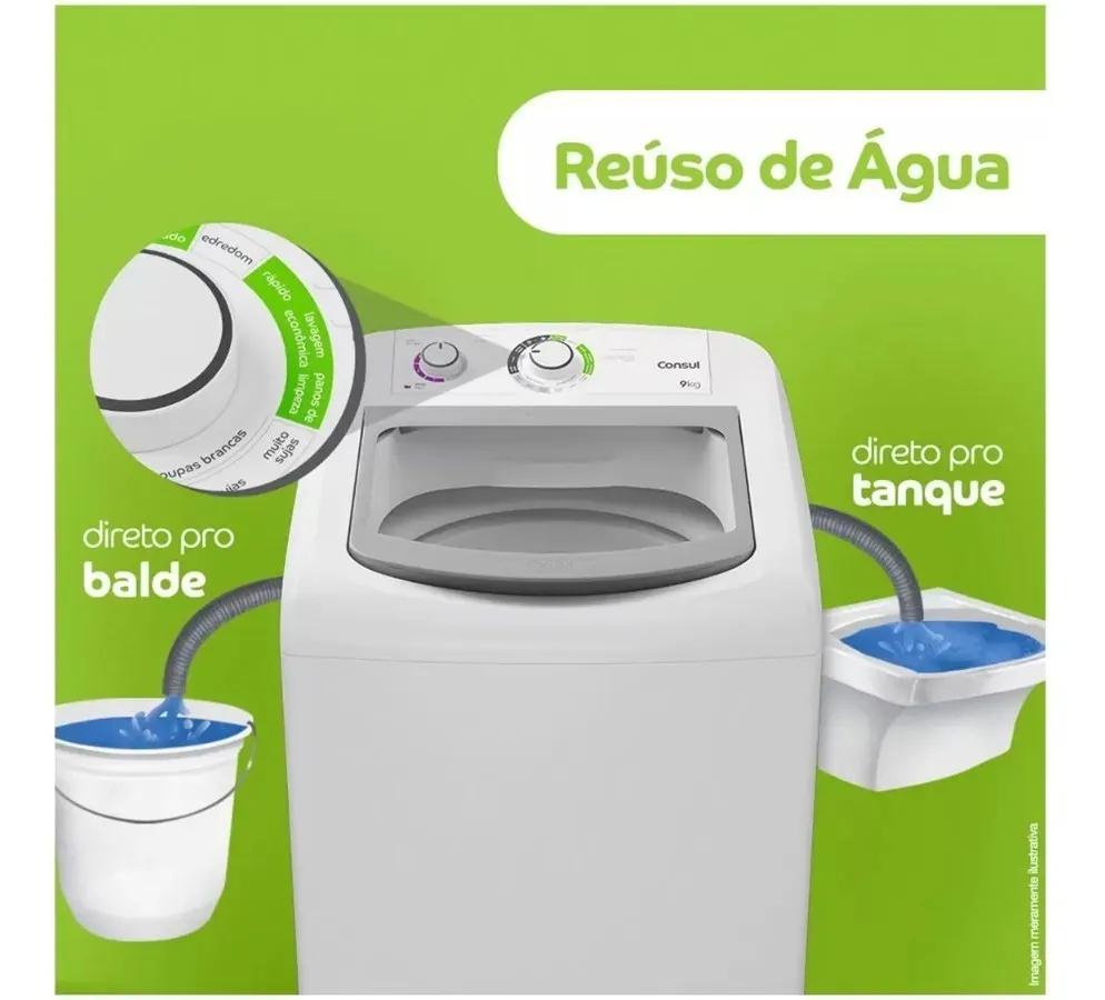 Máquina de Lavar Consul CWB09BB 9kg Branca com Dosagem Econômica e Ciclo Edredom