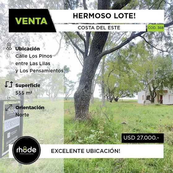 Terreno En Costa Del Este - Los Pinos Entre Las Lilas Y Los Pensamientos