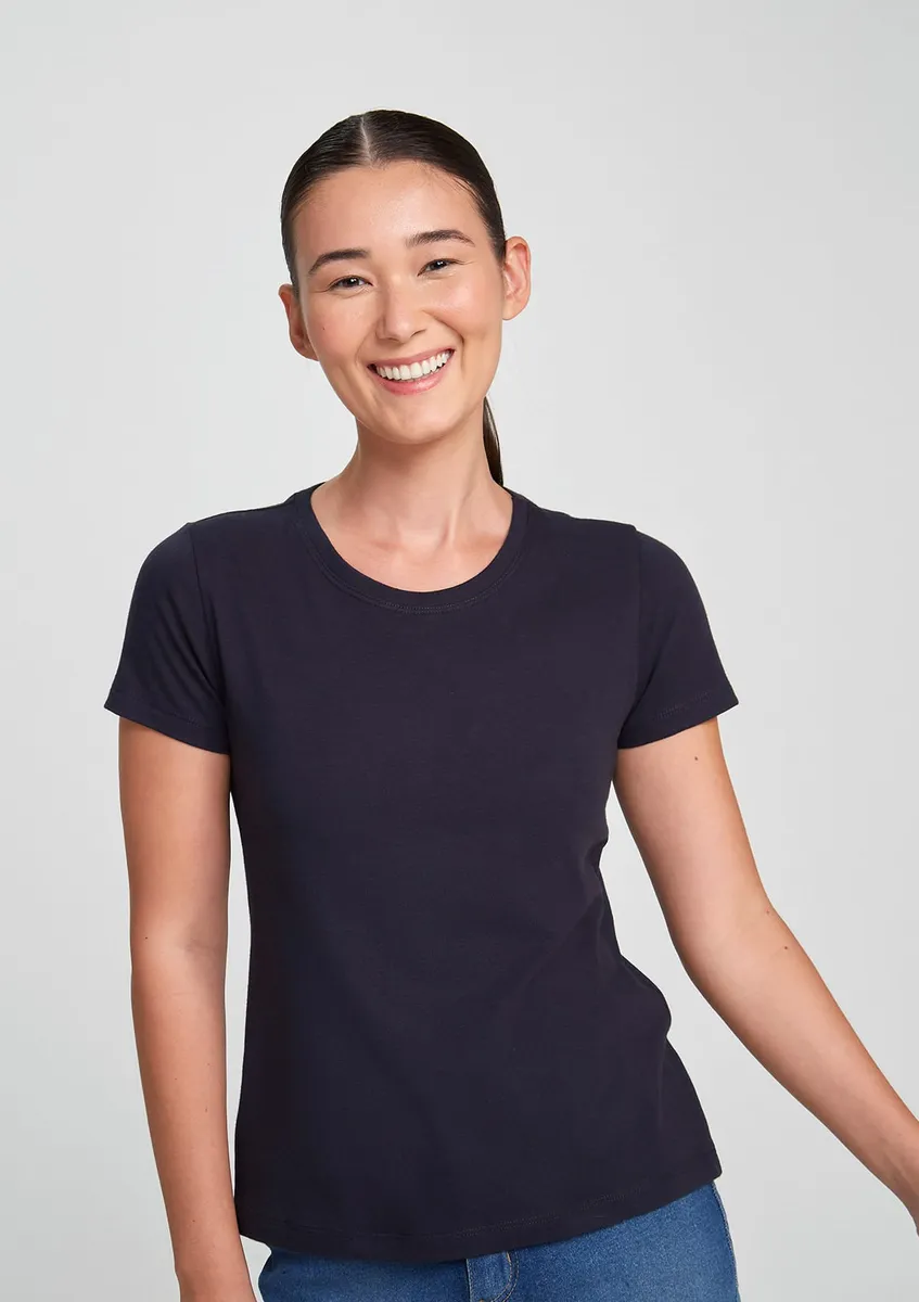 Kit Com 5 Camisetas Femininas Básicas Hering
