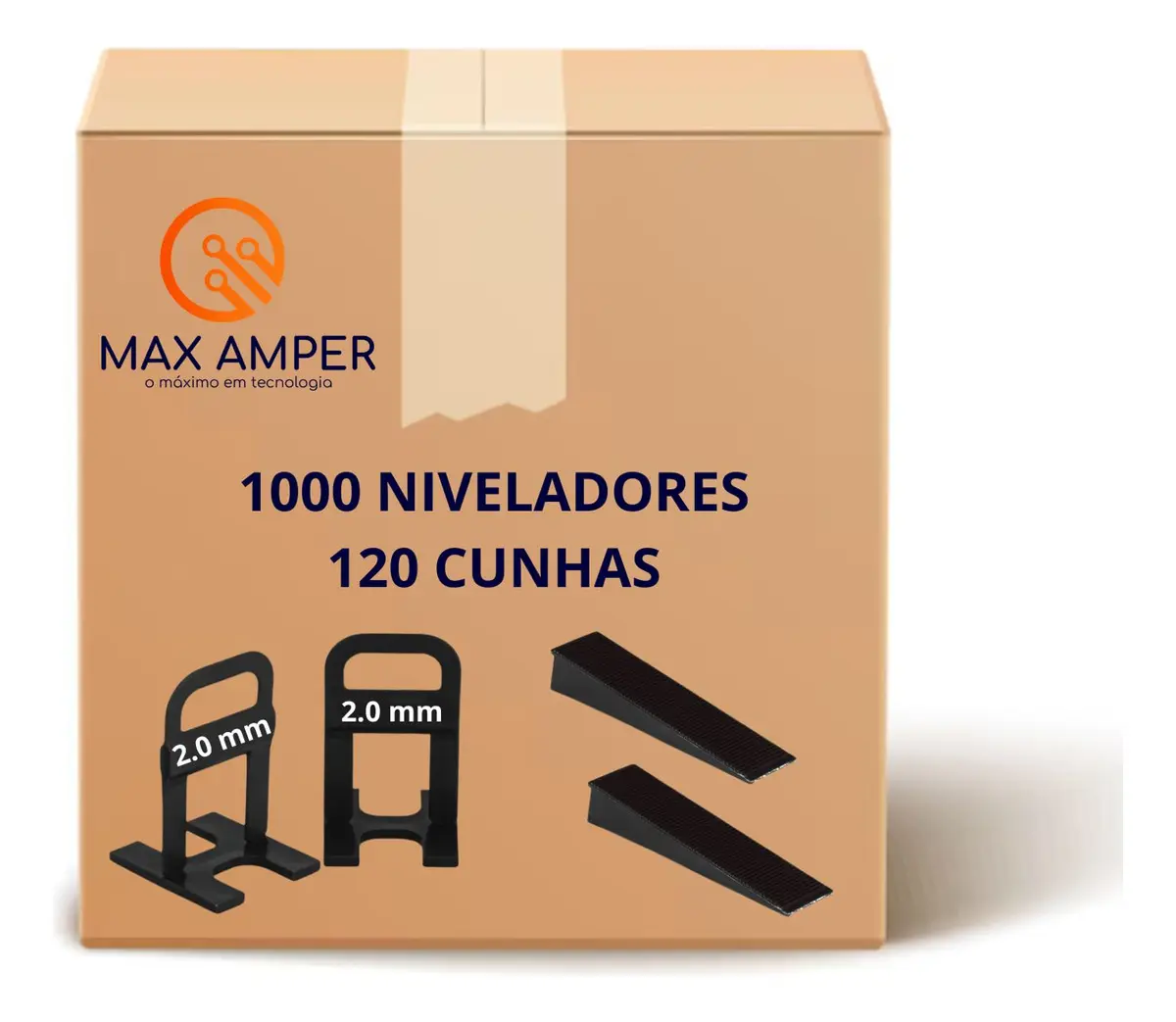1000 Espaçadores 2mm + 120 Cunhas Slim (Max Amper)