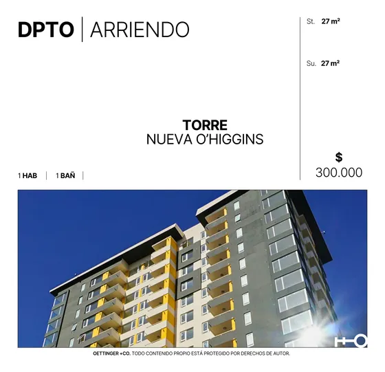 Departamento En Arriendo - Torre Nueva Ohiggins