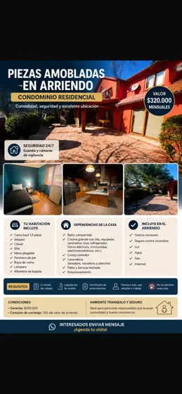 Se Arrienda Piezas Amobladas En Excelente Y Exclusivo Lugar