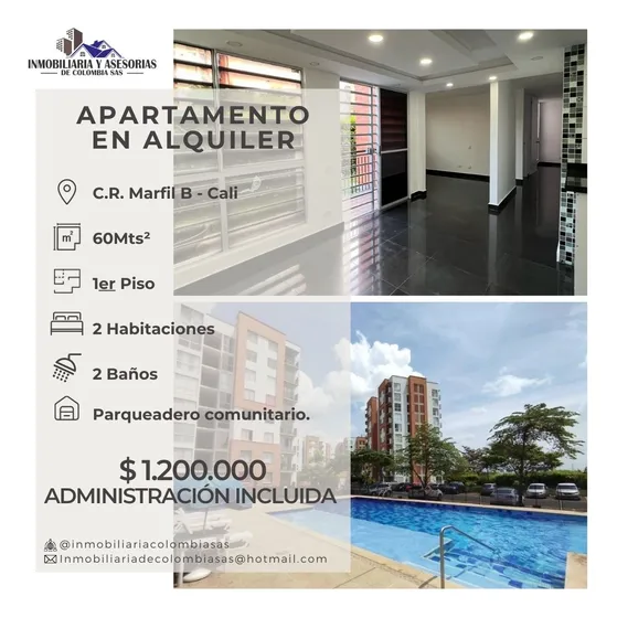 Apartamento En Alquiler - Conjunto Residencial Marfil B, Cali.