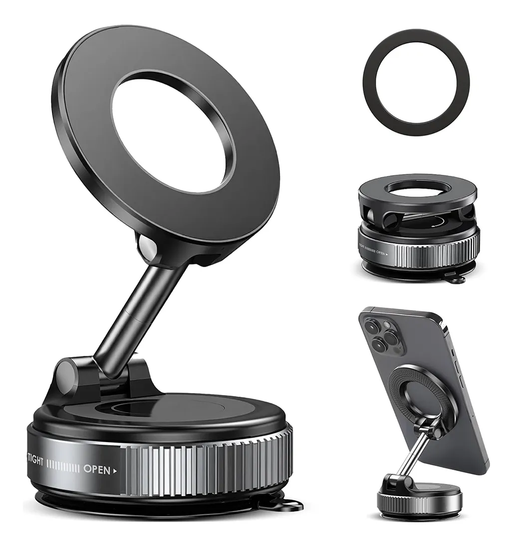 Suporte Celular Carro Magnético Rotativo 360dobrável Ventosa