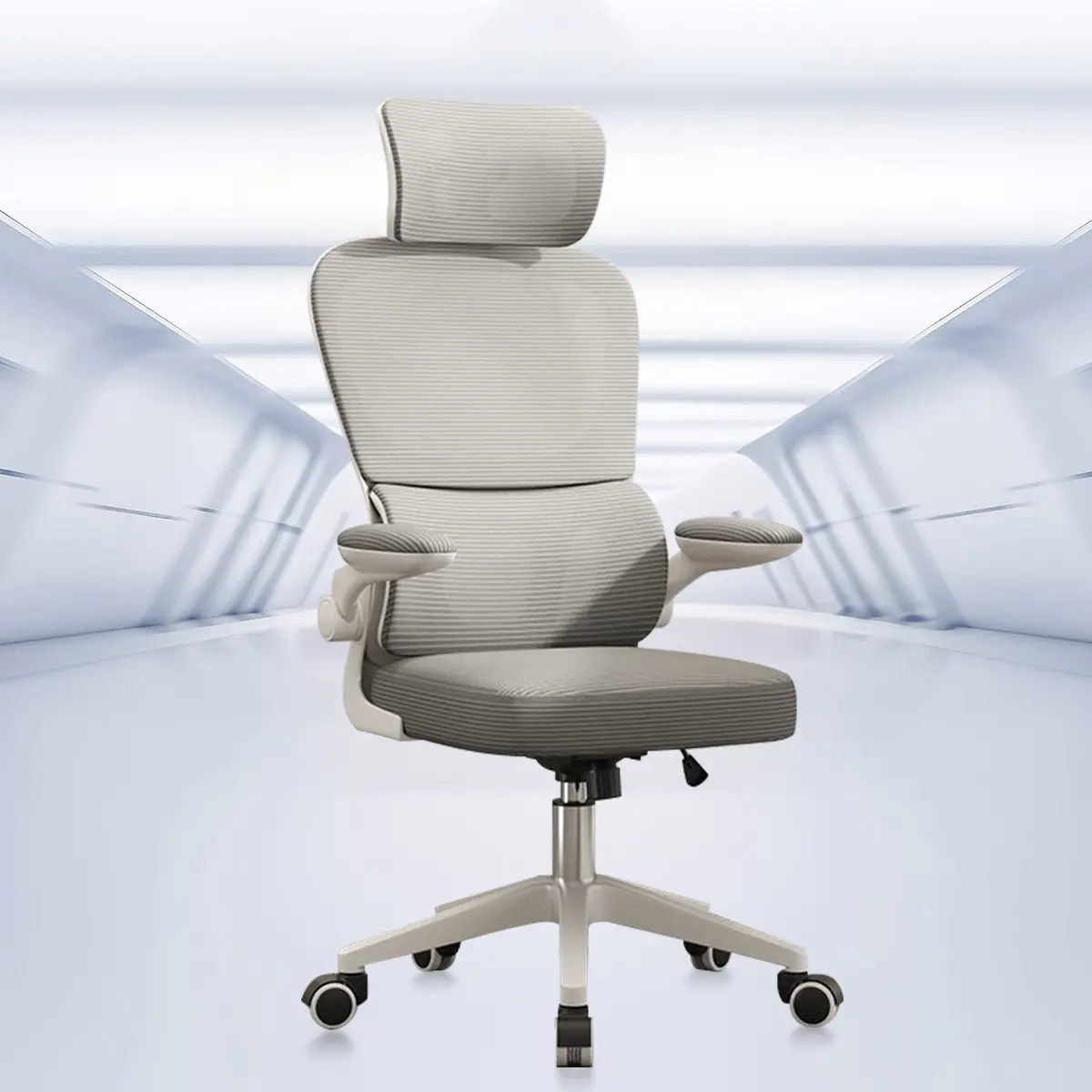 Cadeira Escritório Ergonômica Python Fly B07 Cinza Com Suporte Lombar — foto 8