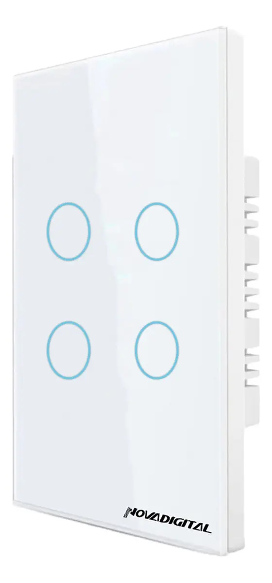 Interruptor Inteligente Wifi NovaDigital 4 Teclas Botões Touch Tuya Smart Life Alexa Google 110V 220V