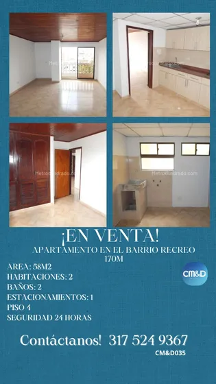 ¡en Venta Apartamento Barrio El Recreo!