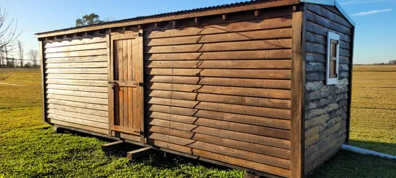 Cabaña Transportable De Madera 1 Ambiente Más Baño Con Ducha