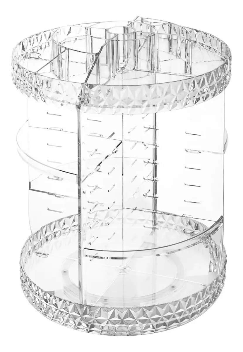 Organizador De Maquiagem Giratório 360° Em Acrílico Transparente Com Prateleiras Ajustáveis EPS-2577 Epsilon — foto 3