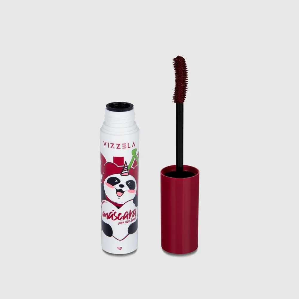 Máscara para Cílios Vizzela Bordô Big No Panda Cherry Hipoalergênica