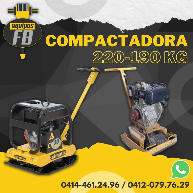 Alquiler De Rana Compactadora 190-220kg Vibro Rodillo 1000kg