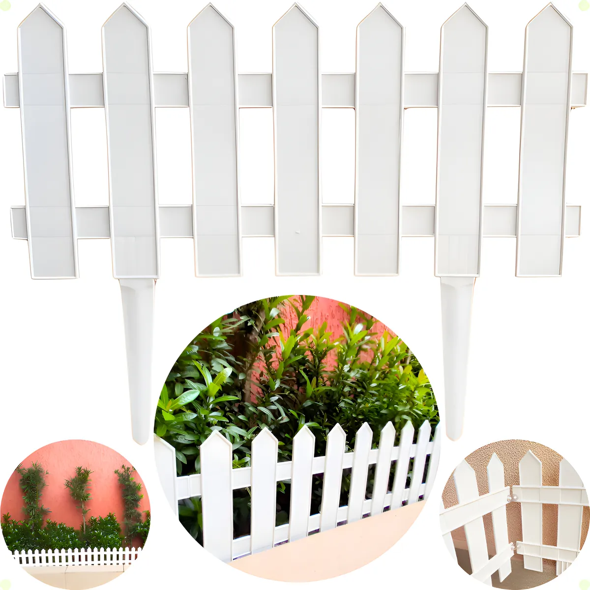 Cerca Decorativa Jardim Inglês Kit Com 12 Cerquinhas Branca Branco