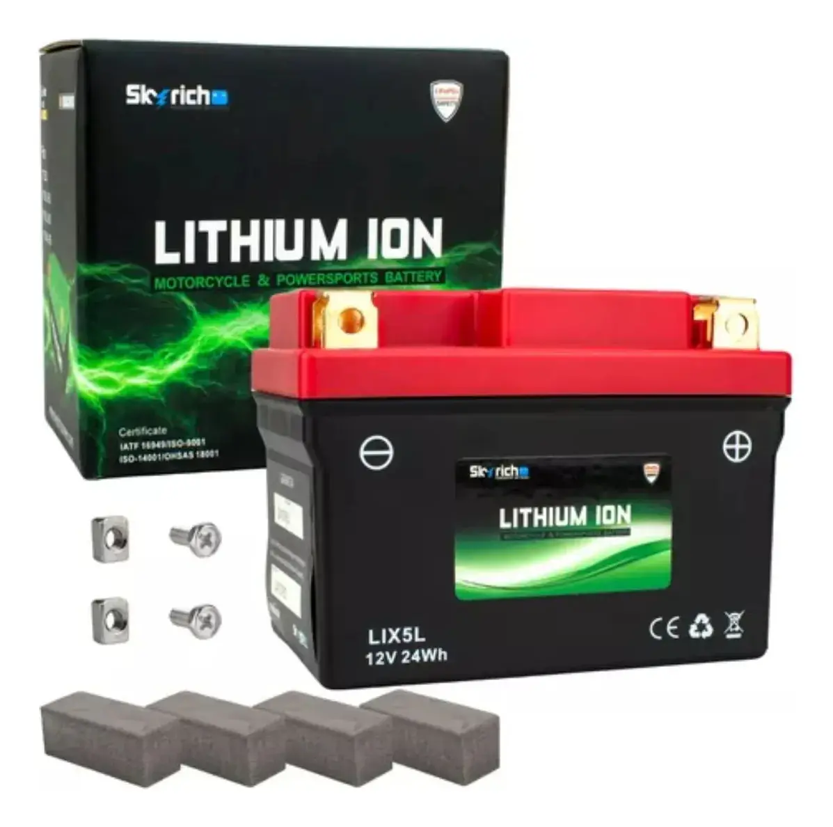 BATERIA LIX5L LITIO TITAN/FAN/YBR/FAZER/BIZ/BROS/POP/XRE300/XRE190/HUNTER100/WEB100