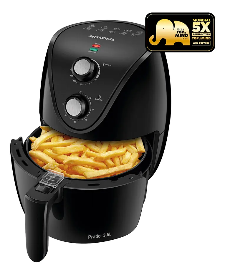 Fritadeira Elétrica Ar Af-35-bf Air Fryer 3,5l Preta Mondial