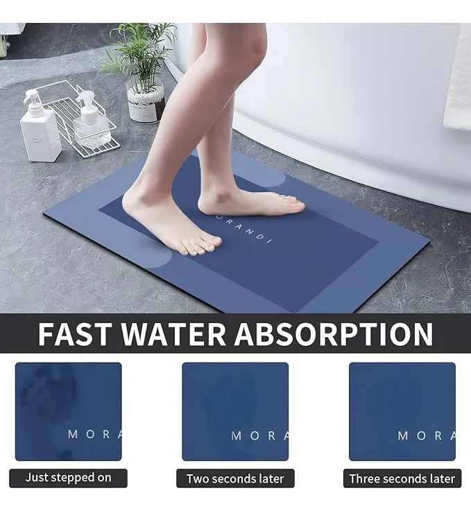 Alfombra P/ Baño Absorbente Antideslizante No Moja 43x68 Rec