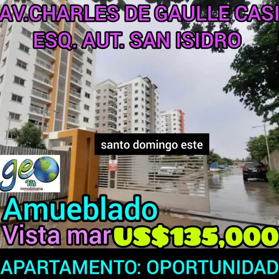 Apartamento En Venta En Torre 1000, Santo Domingo, Avenida Charles De Gaulles, Proximo A La Autopista San Isidro, Amueblado Y Con Vista Mar De Oportunidad, Us$135,000 Dolares